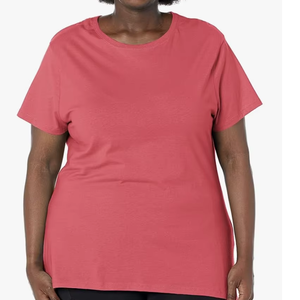 Vente en gros d'usine, t-shirts à manches courtes et col rond pour femmes, grande taille, logo personnalisé du Bangladesh, nouvelle arrivée, coton uni, hauts décontractés - Product Image 1