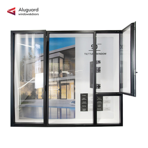 Fenêtre de villa moderne en alliage d'aluminium Aluguard, double vitrage trempé, commande électrique intelligente à distance, isolation thermique - Product Image 3