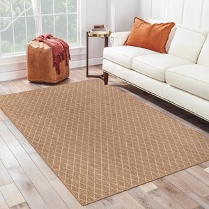 Jute-Effect Washable Indoor <b>Outdoor</b> <b>Rug</b> 9x12 Minimalist Machine Made Living Room Carpet - Product Image 1