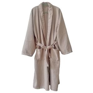 Venta al por mayor de alta calidad, bata larga de algodón con diseño de Spa y batas de baño, albornoz de gofres de doble capa con diseño de logotipo personalizado OEM para mujer - Product Image 3