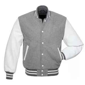 Chaqueta universitaria recortada Estilo Vintage con logotipo personalizado al por mayor, nueva chaqueta universitaria de béisbol a la moda para hombre, envío DDP - Product Image 1