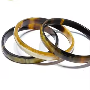 Bracelet en corne naturelle fait à la main couleur bracelet jonc indien corne meilleur design bijoux par artisanat croissant - Product Image 2