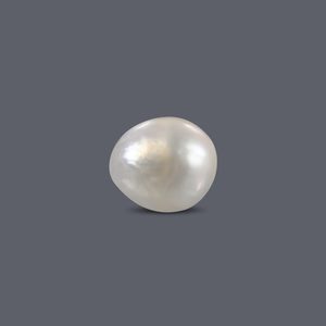 ไข่มุกบาสรา 6.9 กะรัต ไข่มุกน้ำจืดธรรมชาติทรงบาร็อคสีขาว - Product Image 1