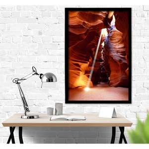 Modern Square Poster <b>Frame</b> 80 X 120 cm Black MDF Wood with Alloy Mirror Style Size <b>A2</b>/A4 for <b>Photos</b> Silver Metal <b>Frame</b> - Product Image 1