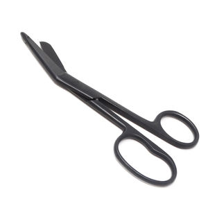 Ciseaux d'opération en gros à revêtement noir avec sonde latérale en acier métallique à usage unique ciseaux de pansement chirurgical pour usage hospitalier - Product Image 1