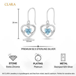 Boucles d'oreilles pendantes chic en forme de cœur argentées par Olesya - Product Image 5