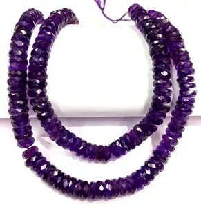 Extremely Natural Amethyst Beads Purple Color Rondelle Beads Sparkle Amethyst Beads Wholesale 2 Strands Layer Women Jewelry Gif