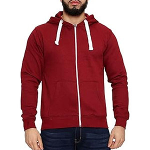 เสื้อฮู้ดแขนยาวแบบรูดซิปสำหรับผู้ชายเสื้อสเวตเตอร์ขนแกะธรรมดา360gsm - Product Image 2