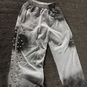 กางเกงวอร์มผ้าคอตตอนสำหรับผู้ชายกางเกงวิ่งจ๊อกกิ้งผ้าเฟรนช์เทอร์รี่ลำลองกันแดดผ้า100% กลางแจ้งติดเพชรเอวยางยืดประดับพลอยเทียม - Product Image 2