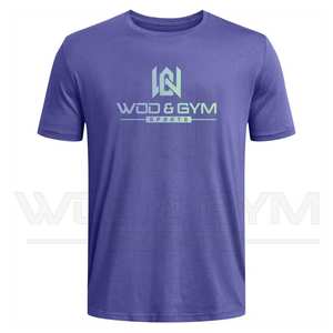 เสื้อยืดแขนสั้นสีพื้นสำหรับผู้ชายแห้งเร็วและสตรีทแต่งลายโลโก้สีพื้นเทรนด์ล่าสุดตามสั่ง - Product Image 3