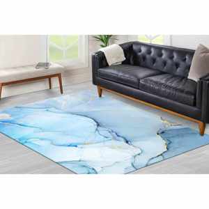 Tapis imprimé à motif abstrait scintillant, décoration moderne pour la maison, tapis fin non tissé - Product Image 1