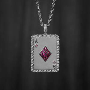 Bling Card Unisex 14K colgante de oro y plata esterlina 925 18K chapado en oro con joyería de moda de diamantes - Product Image 4