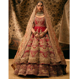 Vestido Lehenga nupcial de alta costura para novias pakistaníes, Lehenga de diseñador para novias, vestido para boda - Product Image 2