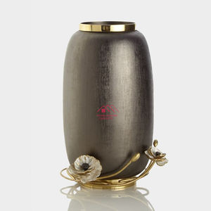 Decoraciones para el hogar Boda Decorativo Calidad estándar Precio al por mayor Florero de hierro Capa de polvo negro Diseño de flores - Product Image 3