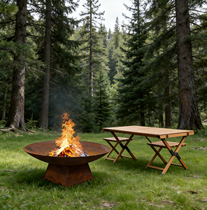 Brasero de Acero Corten de Alta Resistencia, Moderno y de Primera Calidad, Parrilla para Exteriores, para Jardín y Patio Trasero, para Calefacción y Cocina - Product Image 3