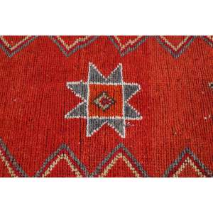 พรมวินเทจขนาด 2.7x10.4 ฟุต, พรมตุรกีแบบ Runner, พรมขนสัตว์ลายดอกไม้สีแดงเทา - Product Image 3