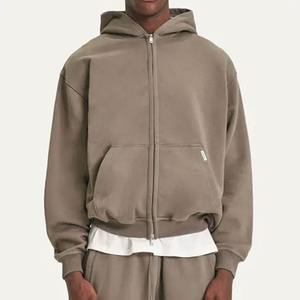 2024 Men's High Quality 100% Cotton French <b>Thermal</b> <b>Hoodie</b> Oversized Plain Heavyweight Pull Solid Fleece Hoodies Blank Print - Product Image 1
