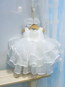 High 3D <b>Butterfly</b> Pattern Halter Top Seller Short Sleeve Princess Dress for Newborn Babies Many Floating Layers Parties OEM ODM - Product Image 5