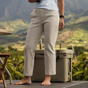 Pantalons en sergé décontractés pour femmes, coupe mi-regular, jambes larges, OEM ODM, sur mesure en gros, respirants, anti-froissage, écologiques, grandes tailles - Product Image 2