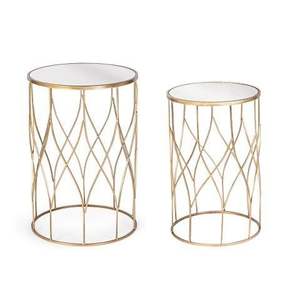 Ensemble de tables basses décoratives en métal couleur or de luxe, écologiques, faciles à nettoyer, pour le salon - Product Image 1