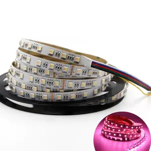Lampu setrip LED 5 warna dalam satu 16,5 kaki 300LEDs 50smd 12V 24V Strip fleksibel RGBWW dapat diredupkan