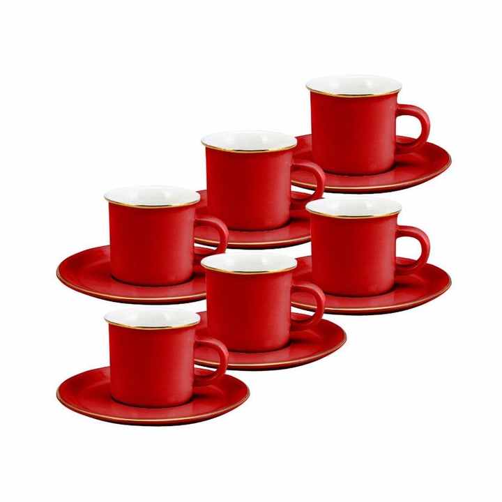 Emsan Kısmet Red 6 Person Coffee Cup Set 90 ml