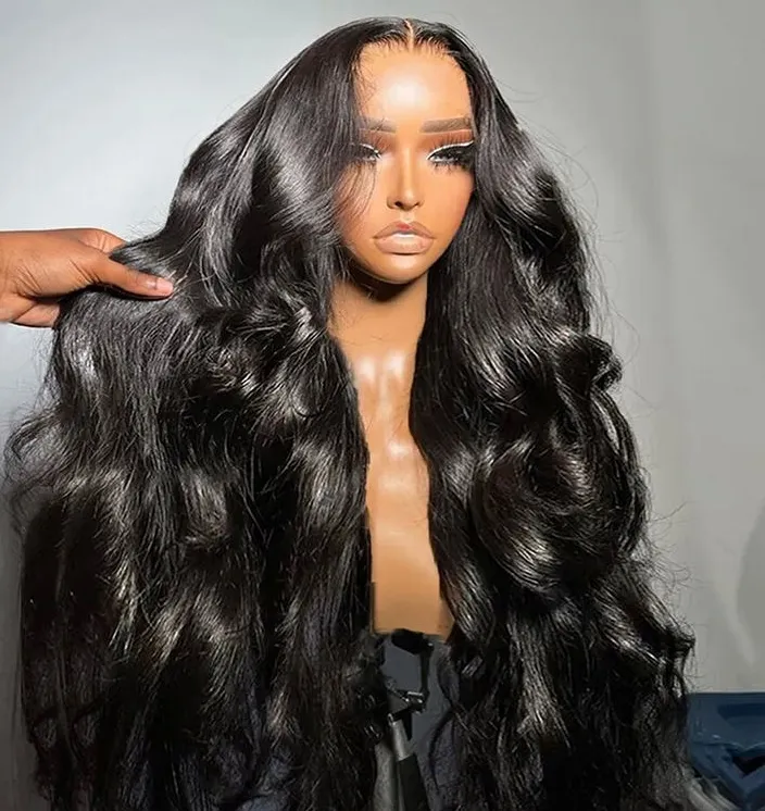 थोक ब्राजीलियाई मानव बाल फुल एचडी लेस फ्रंटल मानव बाल विग, काली महिलाओं के लिए रॉ वर्जिन बाल 13*4/13*6 लेस फ्रंट विग