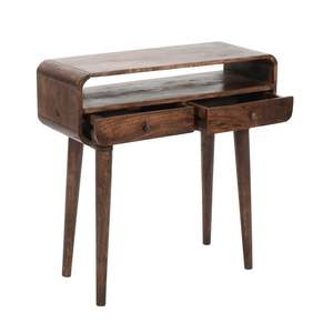 Table console en bois de manguier foncé avec 2 tiroirs Franklin - Product Image 4