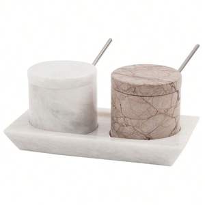 Mini conteneur à épices en marbre de qualité supérieure élégant Durable personnalisable pour une utilisation intérieure extérieure Surface imperméable polie moderne - Product Image 4