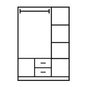 Diseño moderno Dormitorio grande Armario 3 puertas 2 cajones Espejo Aglomerado Muebles de madera Panel Hecho Malasia OEM - Product Image 4
