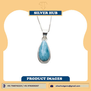 Colgante y abalorio fino de Plata de Ley 925, ajuste de bisel hecho a mano de Larimar de alta calidad, OEM y ODM, venta al por mayor, 2025 Estados Unidos - Product Image 4