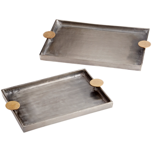 Bandeja de servicio de aluminio de forma rectangular de calidad superior para uso en fiestas de bodas y eventos en tarifa a granel - Product Image 2