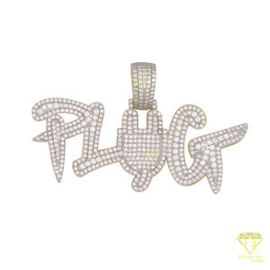 Personalizable diamante estilo Hip Hop Bling joyería oro plata enchufe colgante con letra helada diseño fino colgantes y dijes - Product Image 2