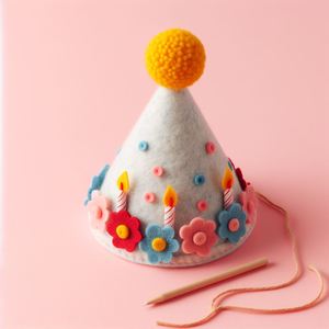 Couronne d'anniversaire en feutre colorée, un souvenir intemporel - Accessoires de fête pour enfants, couleur et taille personnalisables - Product Image 3
