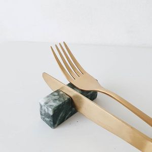 Green Marble Fork <b>Knife</b> Rest <b>Holder</b> Elegant Dining Table Cutlery Organizer latest new arrival for sale - Product Image 2
