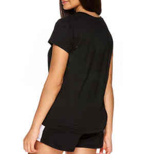 Ensembles de shorts d'été 2 pièces personnalisés de haute qualité pour femmes Chemise à manches courtes de style décontracté et ensemble de shorts courts pour femmes - Product Image 6