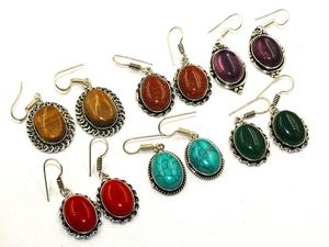 Pendientes colgantes de acero inoxidable a la moda al por mayor con joyas de piedras preciosas semipreciosas de amatista chapadas en plata para ocasiones de regalo - Product Image 5