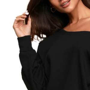 Venta al por mayor de sudadera de mujer con logotipo personalizado impreso nueva informal de manga larga cuello ancho 6XL cintura natural patrones de hombro - Product Image 5