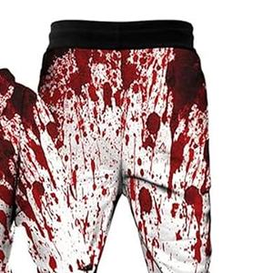 Conjunto de chándal informal con estampado personalizado, sudadera con capucha y salpicaduras de sangre, conjunto de Jogger, disfraz de Halloween, ropa de calle, logotipo personalizado, unisex, 100% algodón - Product Image 4