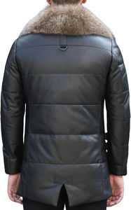 Luxueux haut de gamme qualité moderne mode élégant Design personnalisé véritable 100% coupe-vent avec fourrure Vintage veste en cuir pour hommes - Product Image 3