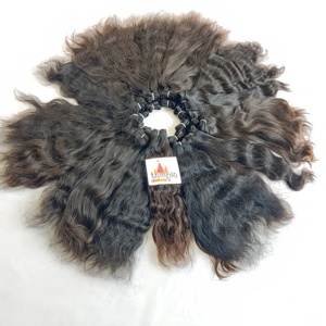 Venta al por mayor 100% de cutículas alineadas indio humano extensiones mujeres color natural procesado químicamente recto negro 100% virgen - Product Image 3