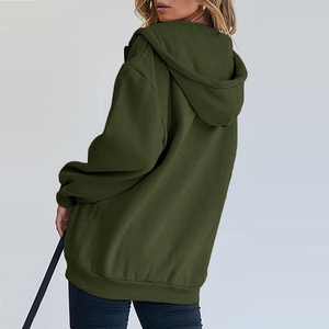 <b>Top</b> Trendy Streetwear Winter Oversized Zipper Hoodie For Women High Quality Women Zipper Hoodies In Wholesale Rate - Product Image 2