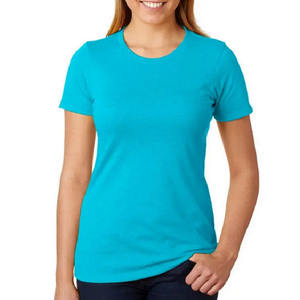 Camiseta OEM con logotipo personalizado para mujer, Camiseta básica de verano en blanco 95% algodón 5% spandex, camiseta para mujer Unisex - Product Image 4