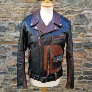 Factory-Made Men's Leather Jackets Custom Labels Comfortable Size Stand Collar Winter Waterproof Breathable Canvas <b>Fabric</b> Hot - Product Image 1