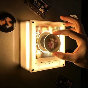 Reproductor de CD NFC CustomDrake, Imán para Refrigerador, Canción DIY, 9 Discos de Vinilo, Decoración Coachella, Luz Nocturna Giratoria - Product Image 6