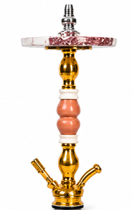 Cachimba de Lujo de Mármol con Espejo de Latón, Set Completo, Pipa de Agua Shisha con Vástago de Acero Inoxidable y Bandeja de Mármol Pesado - Product Image 3