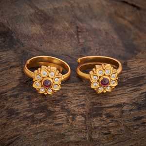 Silver Temple Wedding <b>Toe</b> <b>Ring</b> 181922 Engagement and Gift Idea Featuring Diamond Set in Brass and Copper - Product Image 1