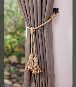 ผ้าม่านเชือกปอกระเจาแบบหนาผูกแบบเก่าตกแต่งแบบชาวเรือเชือกปอกระเจาแบบอุตสาหกรรม - Product Image 1