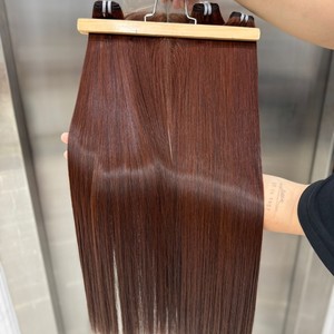 Venta al por mayor de extensiones de hueso recto de donante crudo quemado naranja Remy Super doble dibujado 3 Paquetes de cierre frontal humano vietnamita - Product Image 5