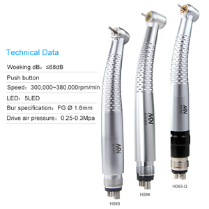 Pieza de mano <span class=keywords><strong>dental</strong></span> de alta velocidad con fibra óptica, autoclavable, con 6 orificios y 4 modos de pulverización - Product Image 3